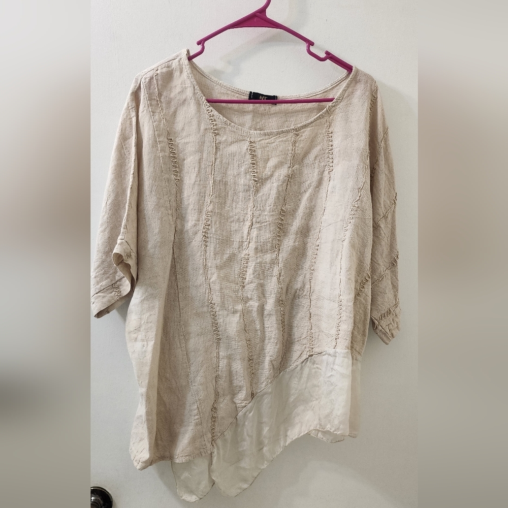 Beige Asymmetrical Women‎ Top